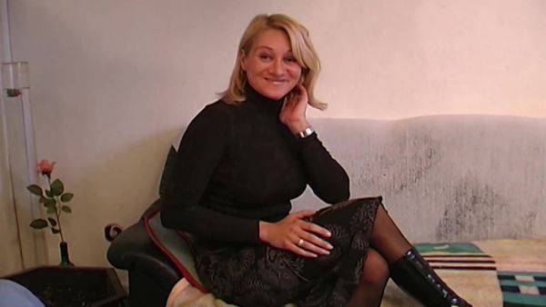 A Busty Blonde Milf From Germany Gets Her Amazing Tits Sprayed With Cum - Germany on royalboobs.com