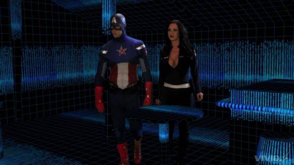 Busty brunette granted Captain America's huge dick for more than just blowjob on royalboobs.com